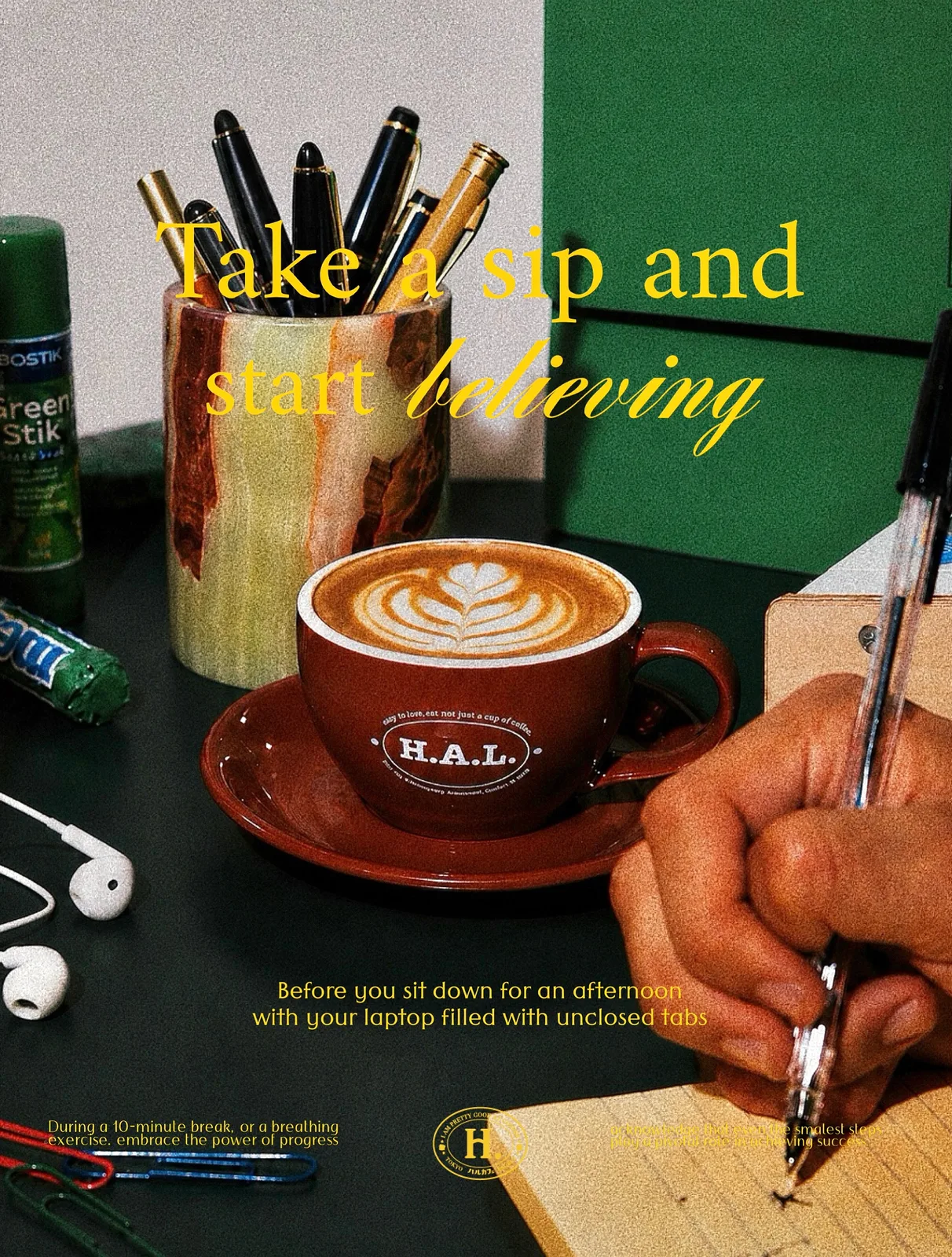 Photo by H.A.L. cafe in HAL cafe with @halcafe_tokyo. May be an illustration of coffee cup, coffee, saucer, poster, magazine, tea and text.