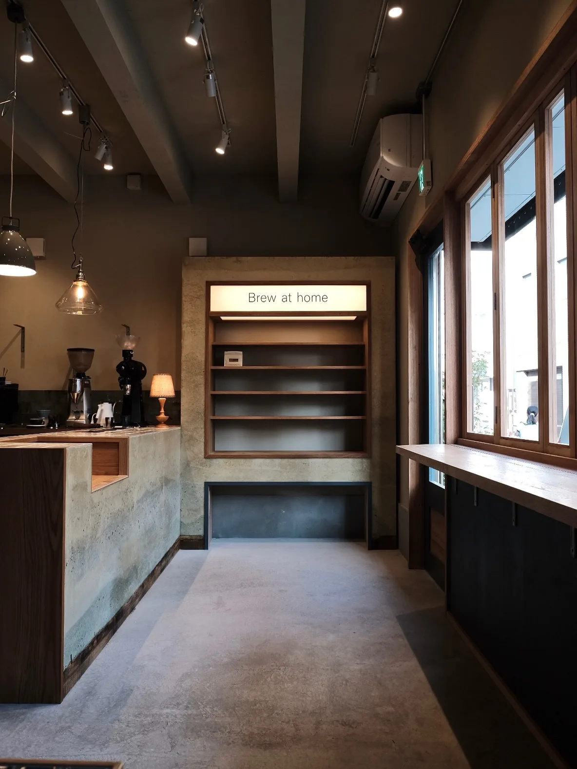 Photo shared by NUB creative works on July 26, 2026 tagging @yourdaily_coffee, and @yourdailycoffee_zushi. May be an image of lighting, display case, woodwork, indoors and text.