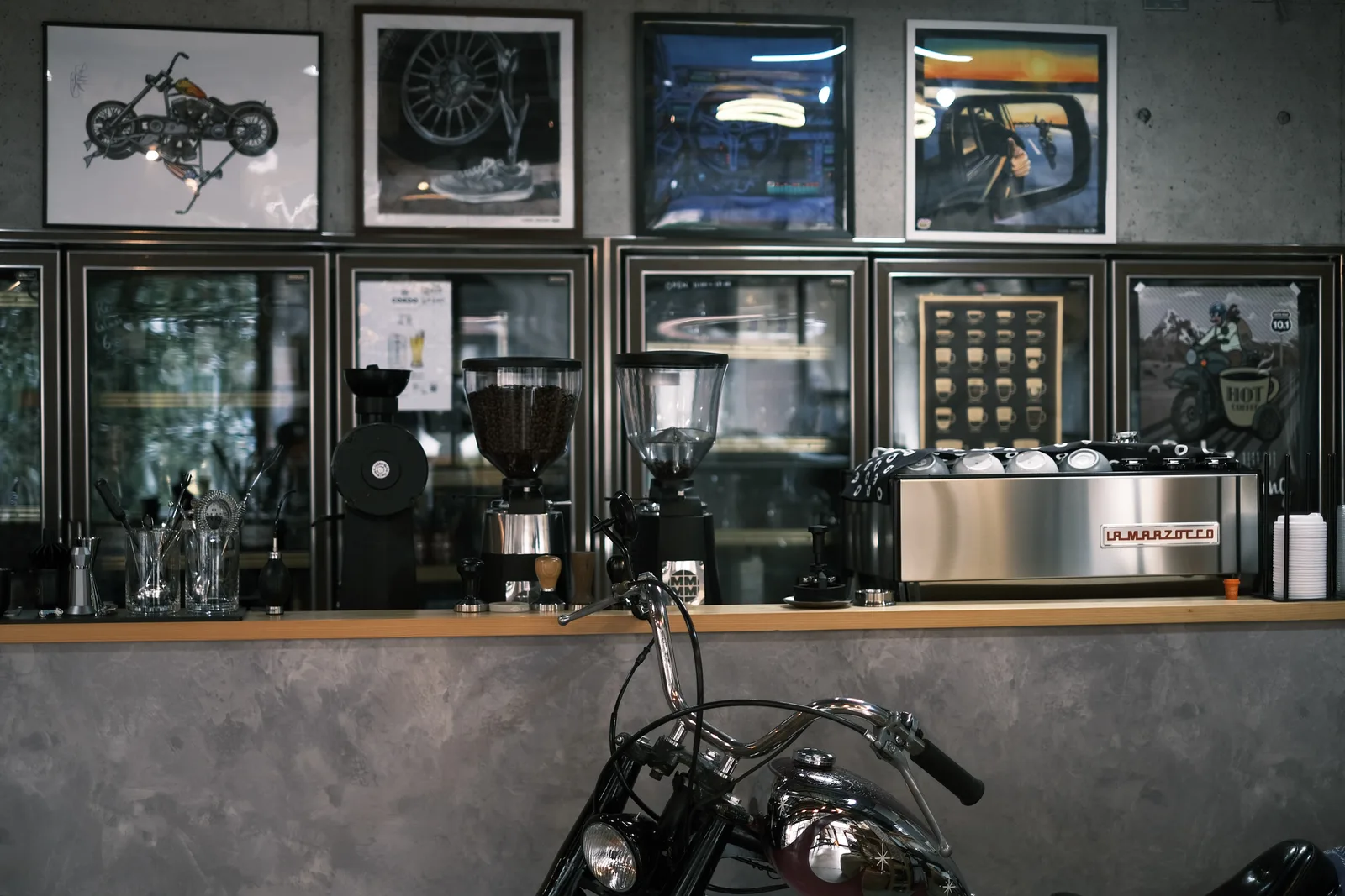 Photo by Little Edo Coffee in Little Edo Coffee. May be an image of coffee cup, coffee maker, motorcycle and text.